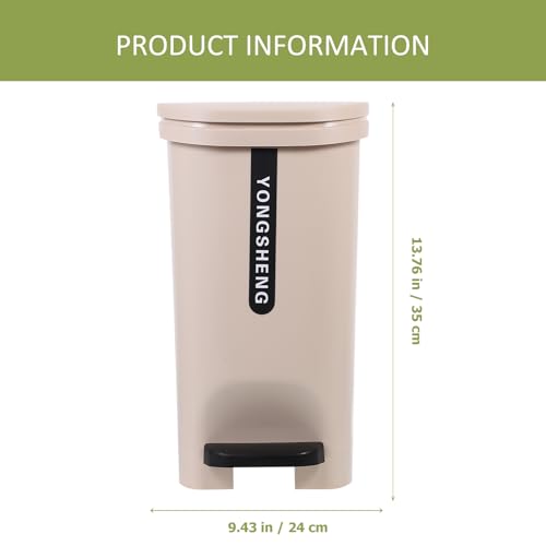 Caneca de basura rectangular con pedal de 10 l miniatura 2