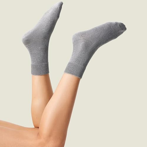 Image of KNETLI Women's Dress Socks, Crew Socks, Super Soft, Black, Grey, Navy Blue, Dark Grey, Black, Grey Size 6-9, 6 Pair Pack