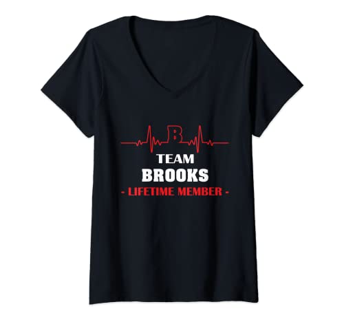 T-shirt Brooks femme col V vêtement coton pour réunions de famille