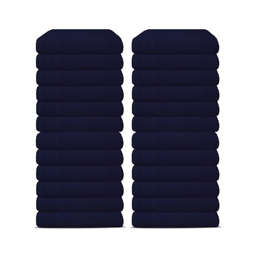 60 Pack Luxury Salon Towels, 100% Ringspun Cotton Comfort, Not Bleach Proof Highly Absorbent Barber Towels (27 x 16) Hair Towel Wrap for Women, Hand,