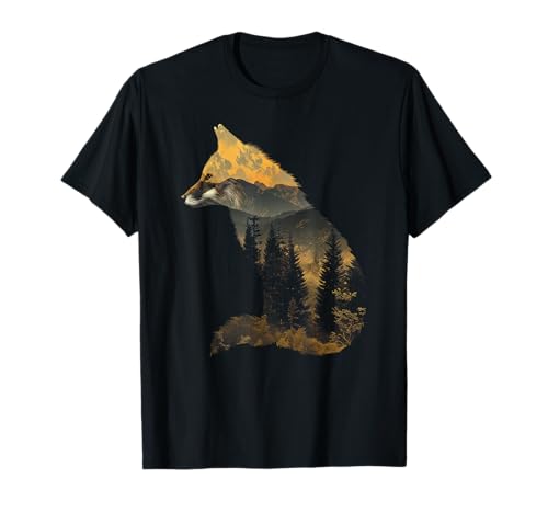 Fox Forest Nature Lover Mountains Hiking Camping Bushcraft T-Shirt