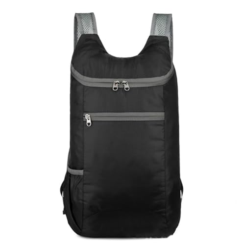 Mochila negra plegable ligera multi-bolsillos impermeable miniatura 4
