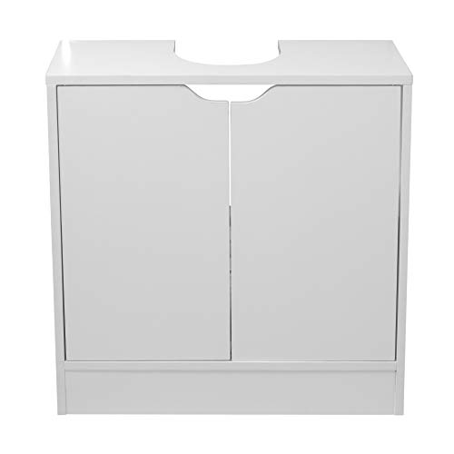 URBNLIVING Mueble para lavabo de baño con pedestal completo, mueble de almacenamiento (blanco)