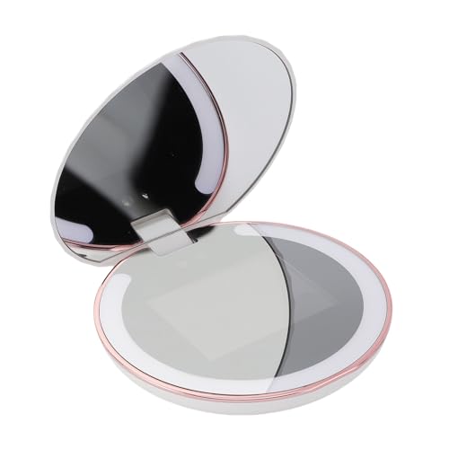 Tosuny Espejo de Cámara Ultravioleta para Prueba de Protector Solar y Detección de SPF, Espejos de Viaje con Aumento 2X con Luces LED Regulables, Espejo de Maquillaje Portátil de 3,5