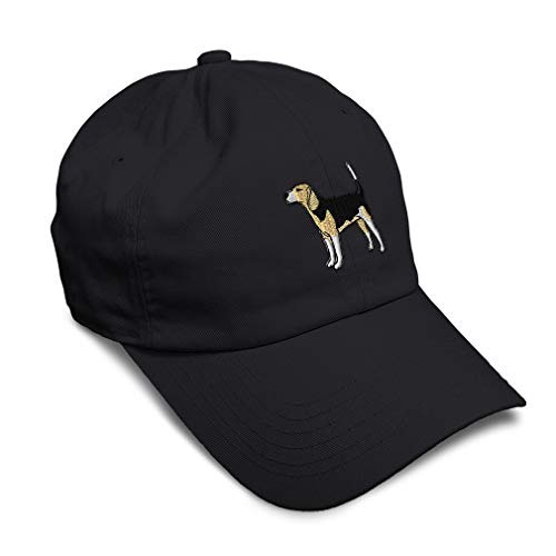 Speedy Pros Soft Baseball Cap Beagle A Embroidery Pets Dogs Twill Cotton Dad Hats for Men & Women Buckle Closure Black Design Only