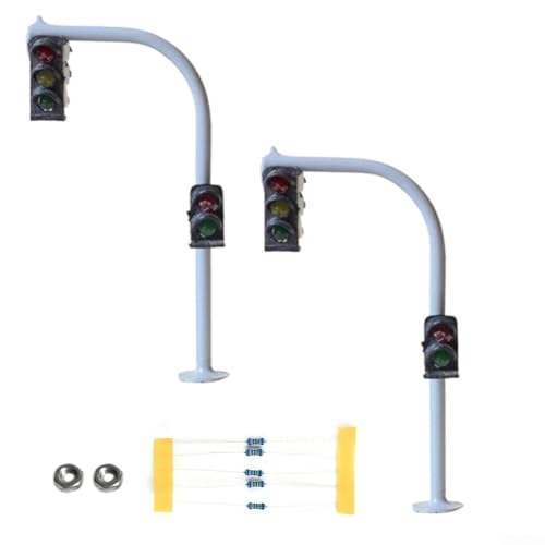 2Pcs Traffic Light Model Set with LED Pedestrian Signals Street Crossing Walk Simulation, Educational Traffic Management Toy