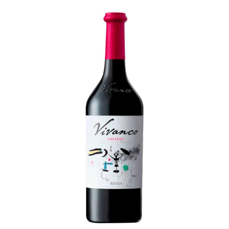 Vivanco Crianza: Vino tinto rojo picota con ribete granate, aromas de fruta roja, regaliz y especias dulces. Ligero (Pack de 2 Botellas)