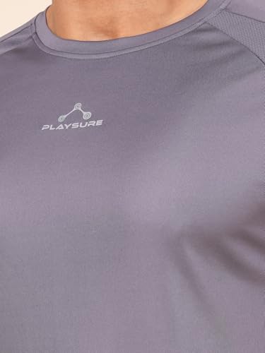 Image of Rupa Colors Mens PLAYSURE Dry FIT Raglan Sleeve Round Neck Activewear T-Shirt | 100% Polyester Fabric | Reflective Logo | Regular Fit