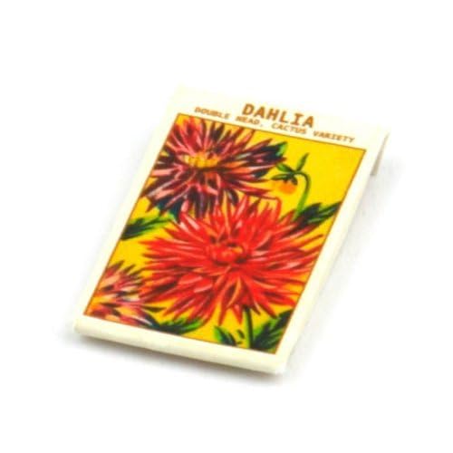 2 x MyTinyWorld Dolls House Flower Seed Packet - Double Dahlias