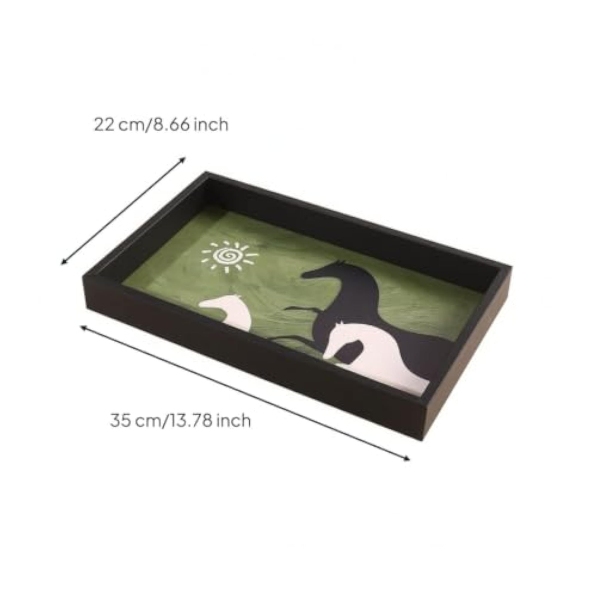 Decorative Rectangular Tabletop Storage Tray, Black Frame