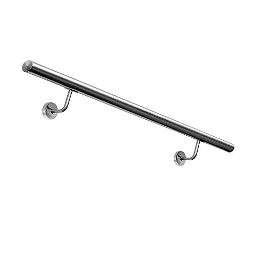 Preisvergleich Produktbild AUFUN Handlauf Geländer Edelstahl Treppengeländer mit Metalldübeln Wandhandlauf Wandhalter für handlauf edelstahl aussen, Balkon, Brüstung (120cm, Edelstahl aussehen)