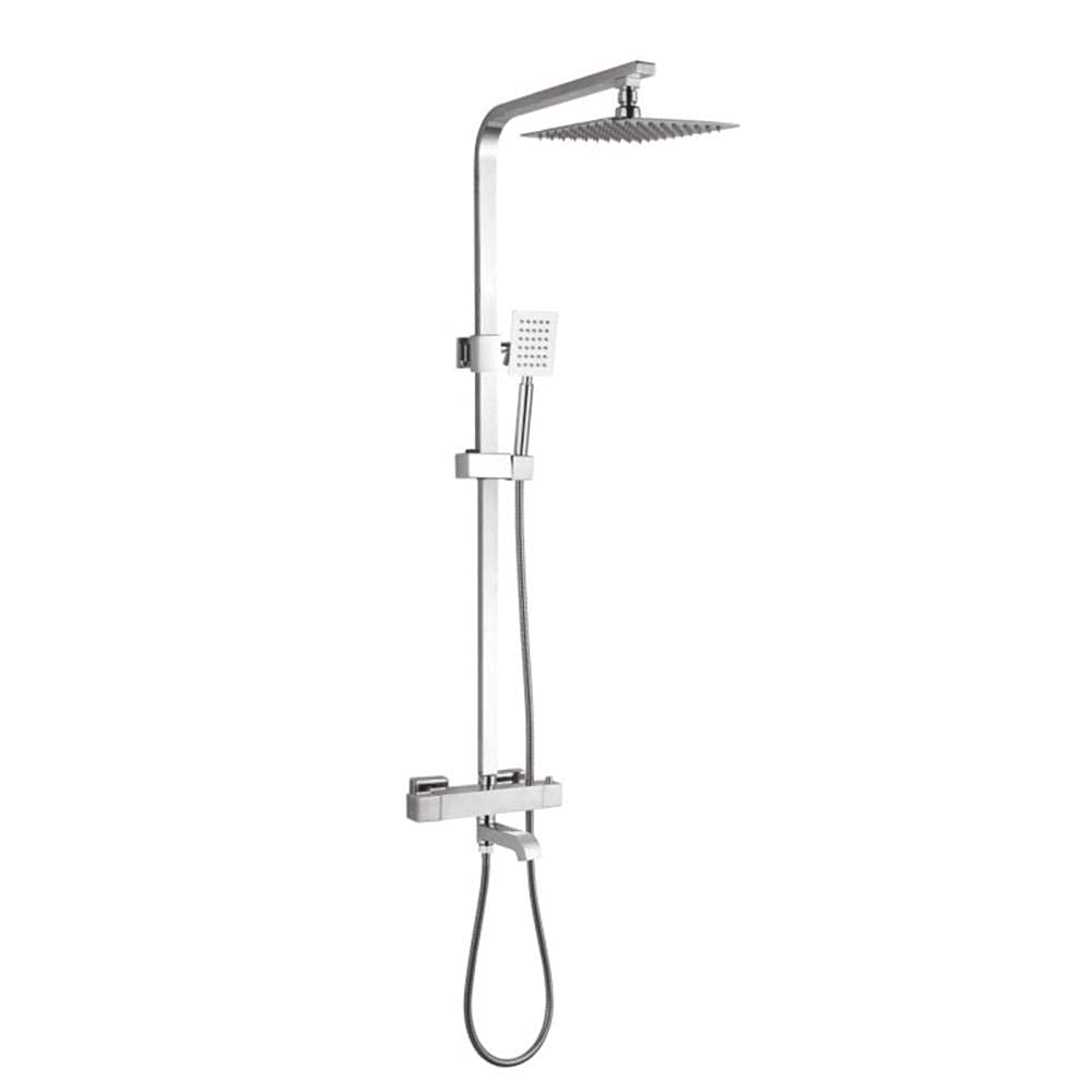 Douche de plafond avec ensemble de mélangeur de douche thermostatique chromé multifonctionnel