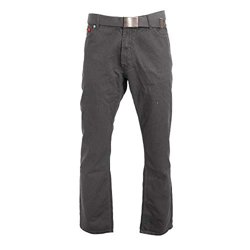 Duke London- Pantalones de Pana con cinturón Incluido Modelo Canary Bedford para Hombre (101cm - Corto) (Carbón)