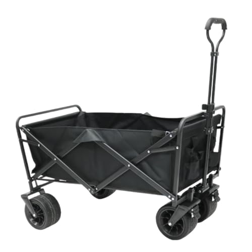 Carrito de playa todo terreno plegable para camping, jardinería y pesca, carrito de arena de 4 ruedas, remolque portátil para vehículos de compras