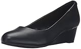 Clarks Vendra Bloom, Bomba cuña Mujer, Piel Negra, 40.5 EU