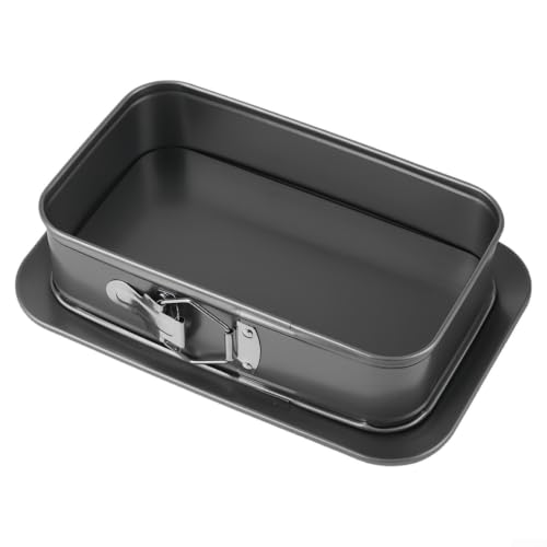 Molde para tartas de queso rectangular con base extraíble de acero al carbono 33x23x7 cm 4