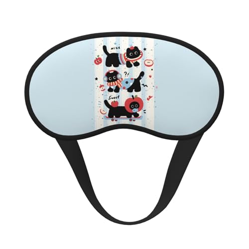 可愛い 猫 アイマスク スリープマスク 眼帯 安眠 目隠し 睡眠用 遮光 軽量 昼寝 旅行 快眠 圧迫感なし 通気性 柔らかい 快適 収縮バンド型 調整可能 手洗いok 旅行 出張 オールシーズン対応 男女兼用 1枚