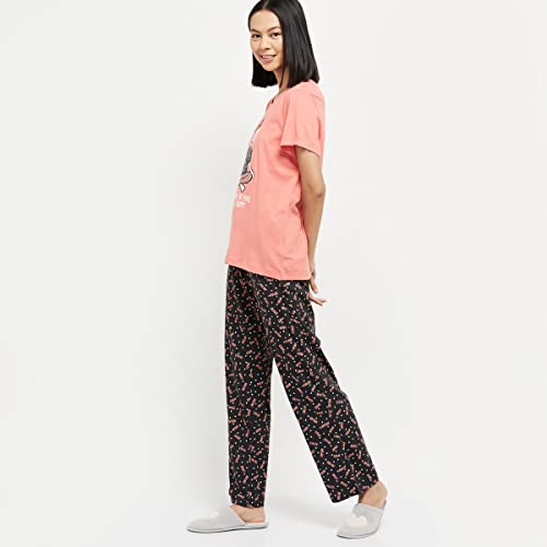 Image of Max Women's Printed Round Neck Half Sleeve Cotton Pyjama Set