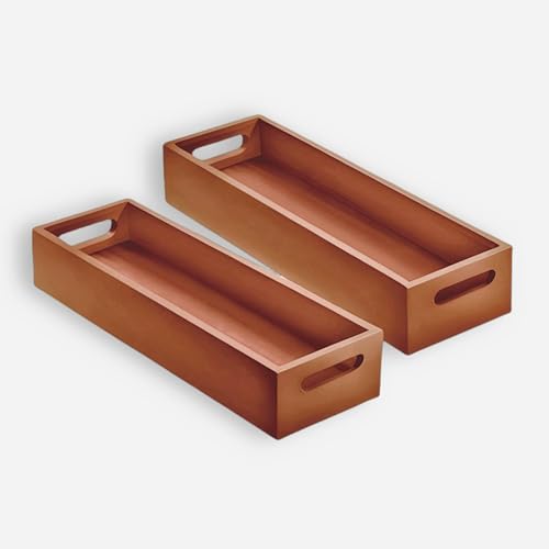Dime Store Bandeja de madera multiusos para servir | Bandeja para servir desayuno, servir té, bandeja de decoración de mesa para almacenamiento, gran regalo como decoración de mesa o decoración de