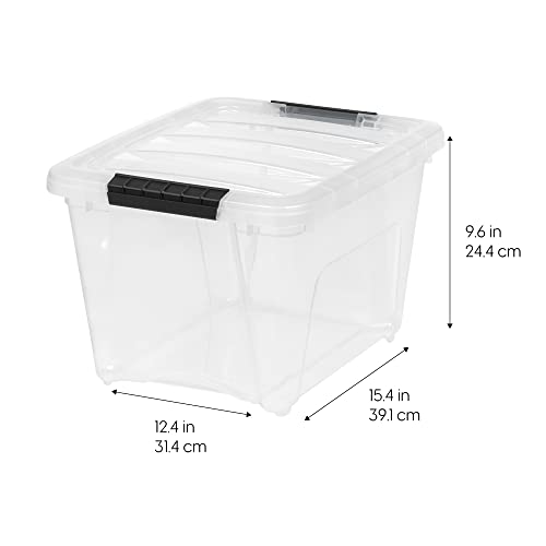 IRIS USA 19 QT Plastic Storage Box with Lid and Latches - 6 Pack - BPA-Free, See-Through Organizing Solution, Durable Nestable Stackable Containers, Secure Pull Handle - Clear by IRIS USA - Image 2
