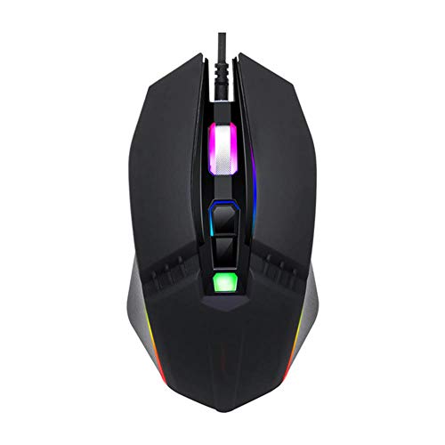 Yanghao RVB Gaming Mouse LED rétro-éclairé Filaire PC Gaming Mouse 2400DPI réglable, Rétro-éclairage Souris Optique Ergonomique pour Les Jeux et Le Bureau,A