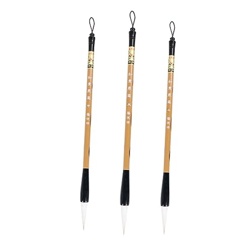 Gadpiparty 3pcs Hair Chinese Caligraphy Kanji Brush Sumi Combination Brush Drawing Writing for Japanese Art