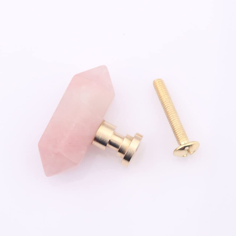 Crystal Stone Double Pointed Column Single Hole Brass Handle Drawer Wardrobe Wardrobe Door Cabinet Handle Furniture (Color : Black, Size