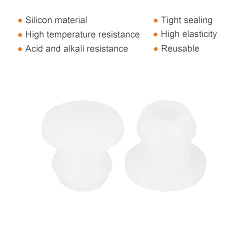 Image of MECCANIXITY Silicone Snap in Locking Hole Plugs Rubber Panel Seal Cover Flush Type Panel Round for Kitchen Rubber Bulkheads Waterproof Sealing Plugs 6mm /0.24 Inch Dia Transparent,Pack of 30