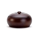 Cenicero interior de madera maciza con tapa con forro de acero inoxidable desmontable, soporte retro de madera resistente al viento para el hogar, bar, oficina, al aire libre, cenicero grande (tamaño