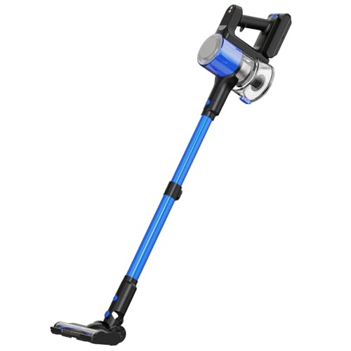 Aspiradora sin Cable, 32KPa/500W/60Min Aspirador sin Cable con 3 Modos, Pantalla, Cepillo Antienredos, Cargador de Pared, Aspirador Escoba Silencioso para Pelo de Animales/Alfombras/Suelos/Coches