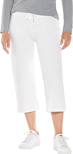 Coolibar UPF 50+ Women's Windley Beach Capris - Sun Protective (Medium- White)