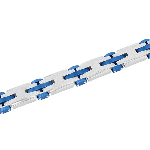 Men's Stainless Steel Textured Link Bracelets Choice of Sizes and Colors3