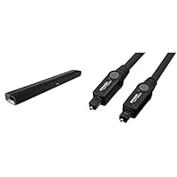 Denon DHT-S216 2.1 TV Soundbar mit integriertem Subwoofer, Bluetooth, HMDI ARC, 4K UHD, Dolby Digital, DTS, DTS Virtual:X, Black &amp; Amazon Basics Toslink Optisches Digital-Audiokabel, 3 m