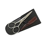 HEATSHAKING 眉毛用ステンレス鋼はさみ 男性用口ひげトリマー 耐久性カット用多機能シザーズ 収納バッグ付き携帯便利