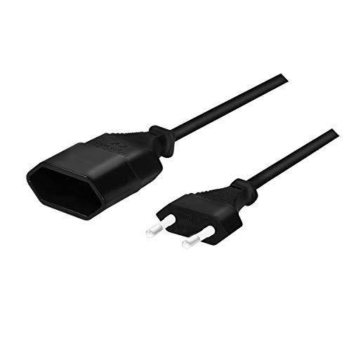 LogiLink Power Cable Euro CEE 7/16 Plug to Plug 2 m Black