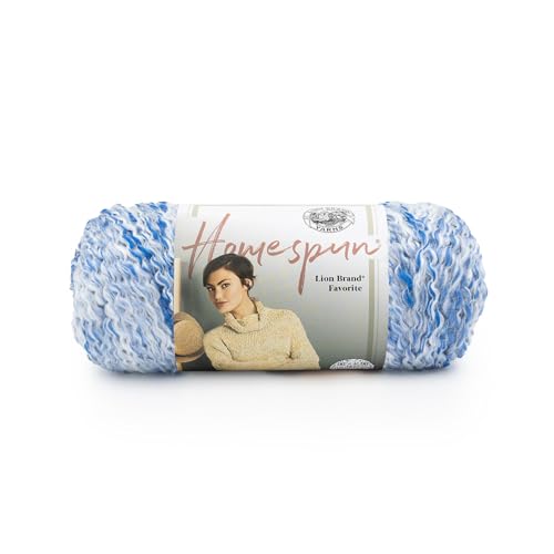 Image of Lion Brand Yarn Homespun Yarn, Soft Bulky Yarn for Knitting, Crocheting, and Crafting, 1 Pack, Delft