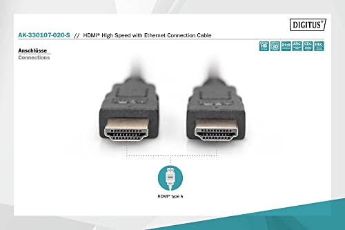 DIGITUS HDMI High Speed aansluitkabel, type A St/St, 2.0m, Ultra HD 60p - vergulde contacten - zwart - Image 4