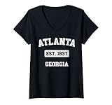 Photo Gallery donna souvenir vintage di atlanta georgia ga est. 1837 maglietta con collo a v Photo Gallery donna souvenir vintage di atlanta georgia ga est. 1837 maglietta con collo a v