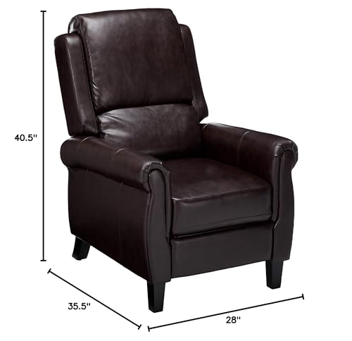 Sillón reclinable piel sintética Borgoña miniatura 2