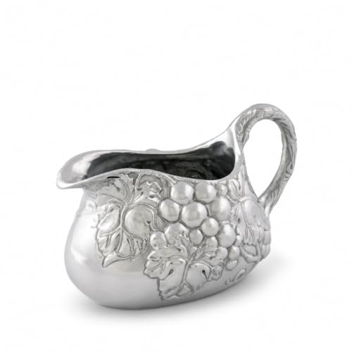 Arthur Court Grape Gravy Boat - Premium Aluminum Serveware for Sauces - 7.5 Inch Wide, 25 oz Capacity