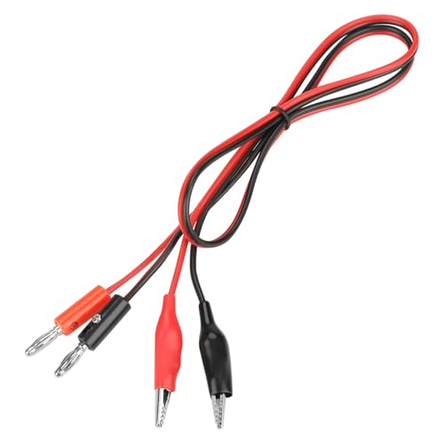 Banana Plug to Clip Cable Set for Adjustable DC Regulated Power Supply Multimeter Electrical Test Leads 30V 5A 80cm Length Color-Coded Wires