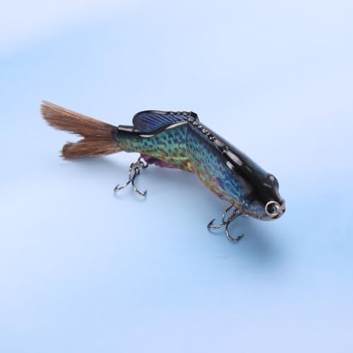 Leurre de pêche Bluegill Glide 125mm en ABS robuste à action de nage réaliste à 2 sections
