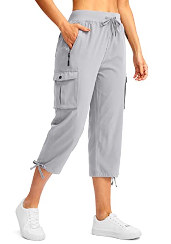 Soothfeel Women's Cargo Capris Pants with 6 Pockets Lightweight Quick Dry Travel Hiking Summer Pants for Women Casual