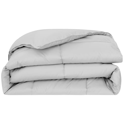 Image of Modern Threads Comforter Duvet Insert, Reversible Quilted Down Alternative Comforter with Corner Tabs, All Season Bedding, King, Light Gray