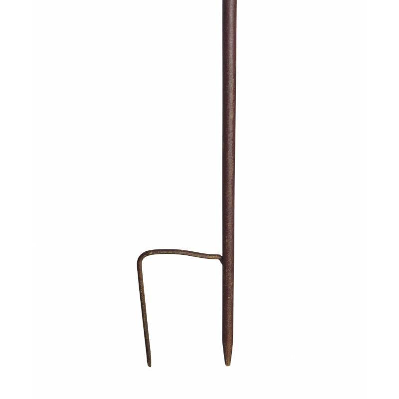 Pluviomètre à Piquer Tuteur Plante Décoration de Jardin Motif Chat et Souris en Métal Patiné Marron et Tube en Verre 17x33x119cm