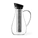 Viva Scandinavia - Carafe à thé glacé en verre borosilicate, avec couvercle en silicone et acier inoxydable - noir