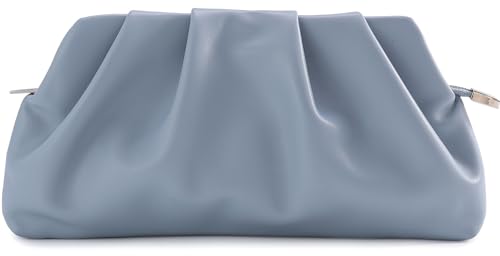 Image of Evening Bag for Women Ruched Clutch Purse Detachable Metal Chain Crossbody Bag