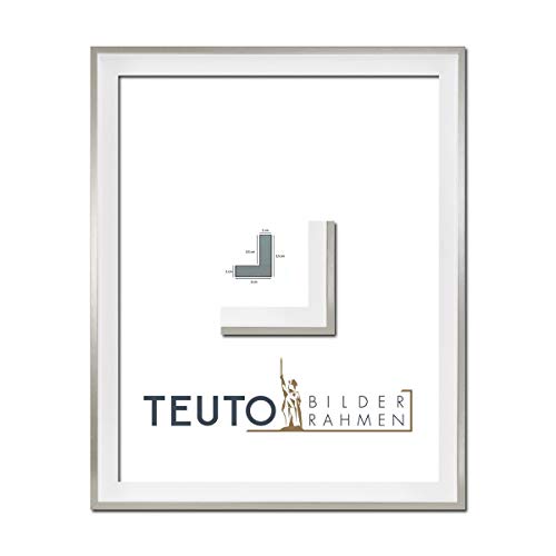TEUTO BILDERRAHMEN Leinwandrahmen Jana Weiß / Silber 30 x 40 cm Leerrahmen für Leinwand Schattenfuge Cover