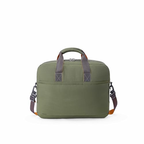Image of American Tourister Urban Biz Office Briefcase | 2 Compartments | Front Quick-Access Pocket | 14 Inch Laptop Compatible | Messenger Bag for Business | Detachable Shoulder Strap | Green