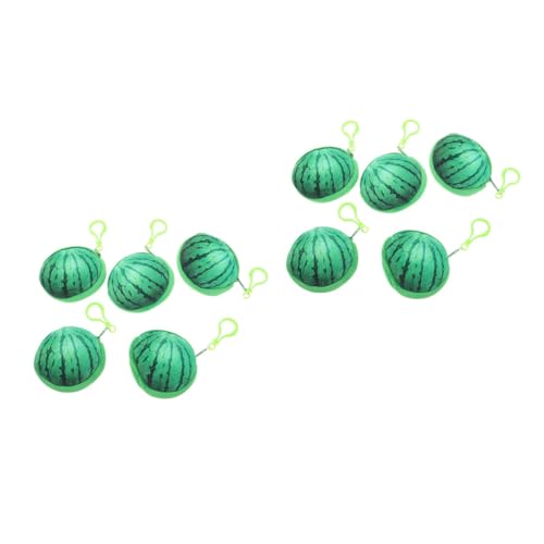 LUOZZY 10pcs Watermelon Shaped Plush Coin Purse Cute 3D Fruit Keychain Wallet for Kids Girls Women Summer Gift Birthday Party Favor3